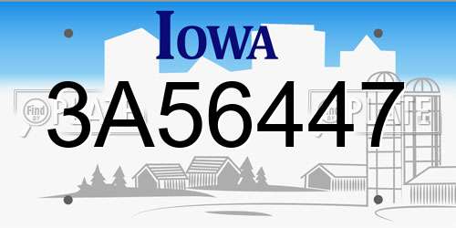 3A56447 Iowa License Plate