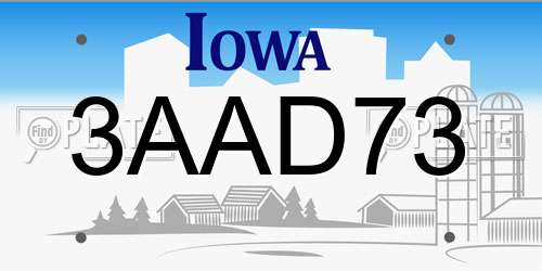 3AAD73 Iowa License Plate