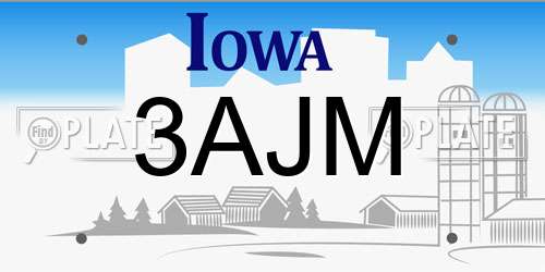 3AJM Iowa License Plate
