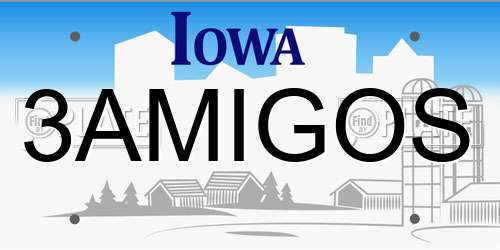 3AMIGOS Iowa License Plate