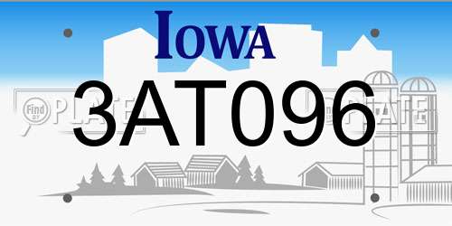 3AT096 Iowa License Plate