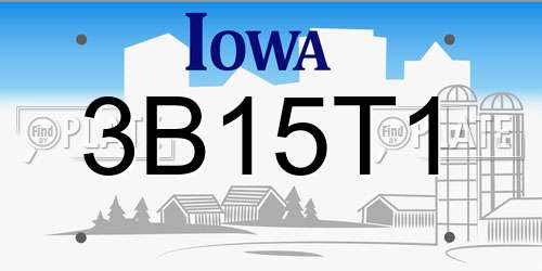 3B15T1 Iowa License Plate