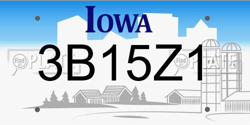 3B15Z1 Iowa License Plate