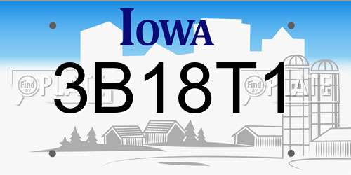 3B18T1 Iowa License Plate