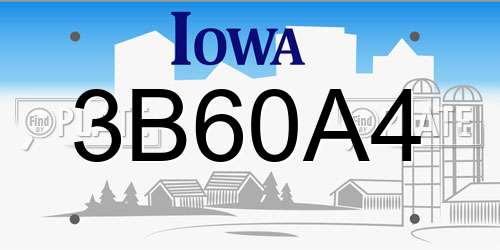 3B60A4 Iowa License Plate
