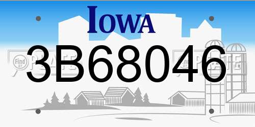 3B68046 Iowa License Plate