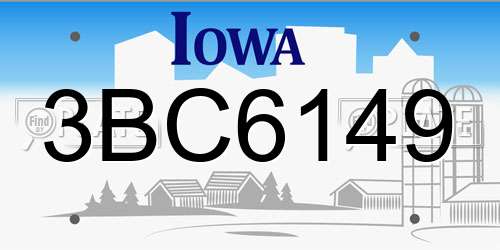 3BC6149 Iowa License Plate