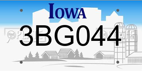 3BG044 Iowa License Plate