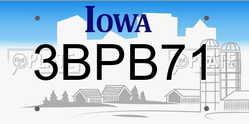 3BPB71 Iowa License Plate