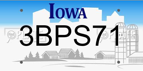 3BPS71 Iowa License Plate