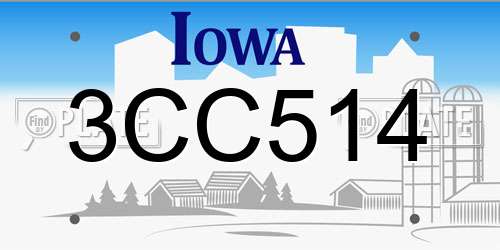 3CC514 Iowa License Plate