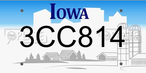 3CC814 Iowa License Plate