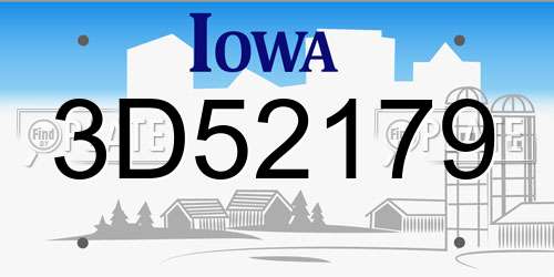 3D52179 Iowa License Plate