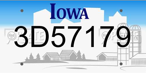 3D57179 Iowa License Plate