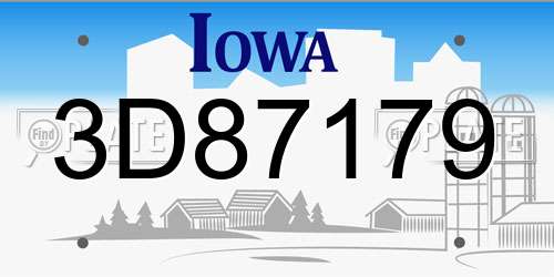 3D87179 Iowa License Plate