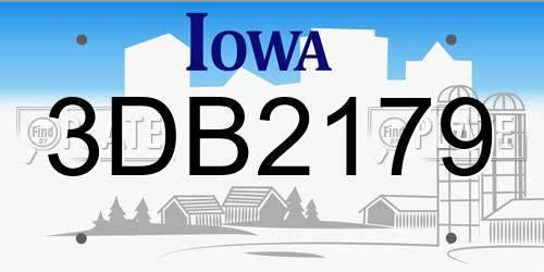 3DB2179 Iowa License Plate