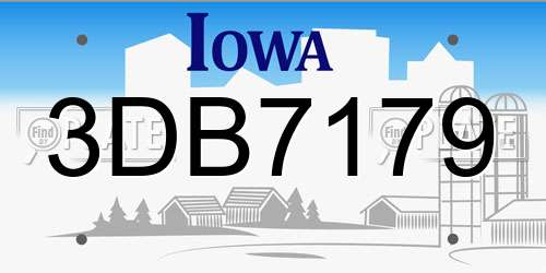 3DB7179 Iowa License Plate