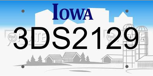 3DS2129 Iowa License Plate