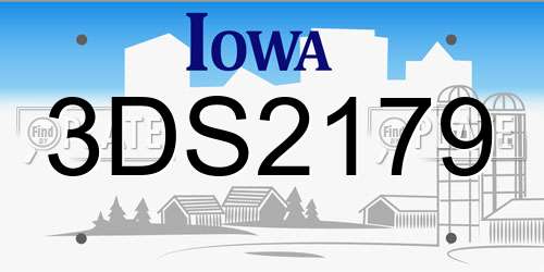 3DS2179 Iowa License Plate