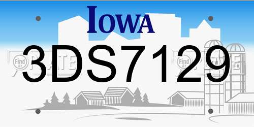 3DS7129 Iowa License Plate
