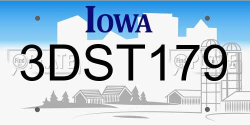 3DST179 Iowa License Plate