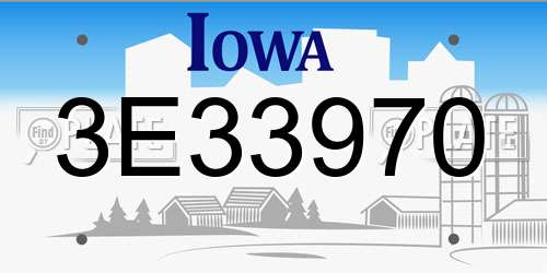 3E33970 Iowa License Plate