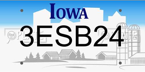 3ESB24 Iowa License Plate