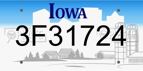 3F31724 Iowa License Plate