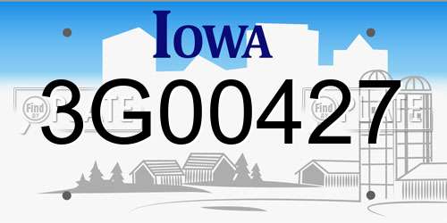 3G00427 Iowa License Plate