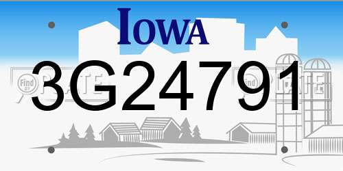 3G24791 Iowa License Plate