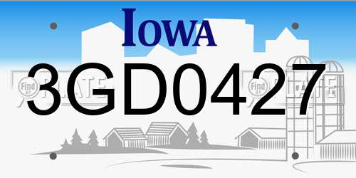 3GD0427 Iowa License Plate