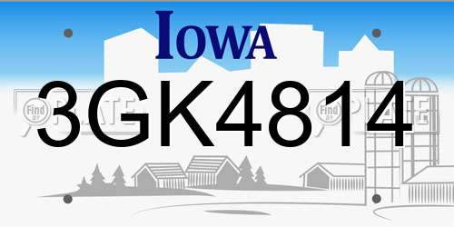 3GK4814 Iowa License Plate