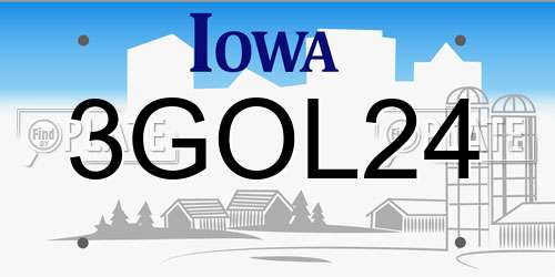 3GOL24 Iowa License Plate