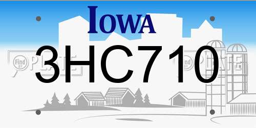 3HC710 Iowa License Plate