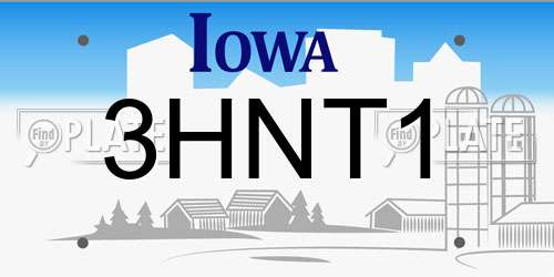 3HNT1 Iowa License Plate