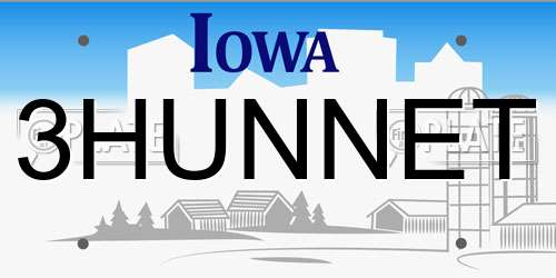 3HUNNET Iowa License Plate
