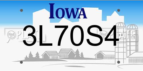 3L70S4 Iowa License Plate