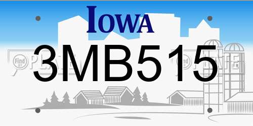 3MB515 Iowa License Plate