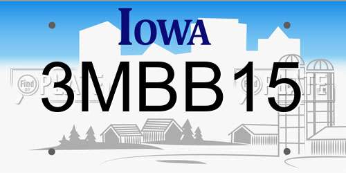 3MBB15 Iowa License Plate