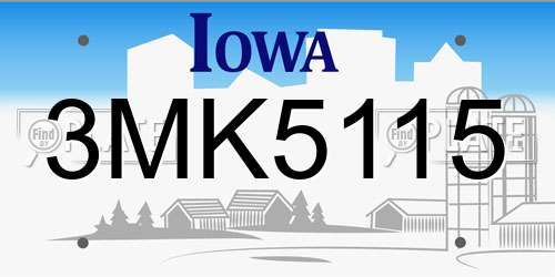 3MK5115 Iowa License Plate