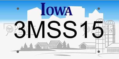 3MSS15 Iowa License Plate