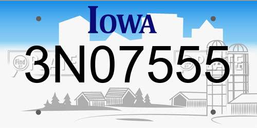 3N07555 Iowa License Plate