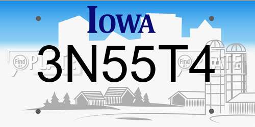 3N55T4 Iowa License Plate