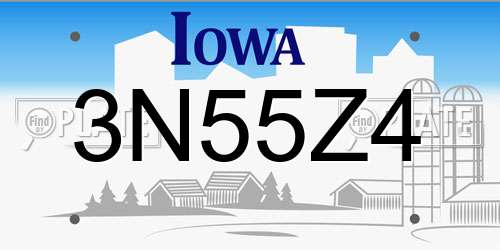 3N55Z4 Iowa License Plate