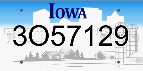 3O57129 Iowa License Plate
