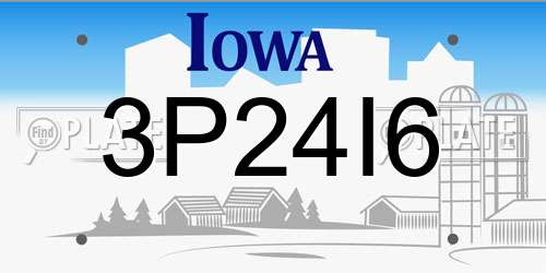 3P24I6 Iowa License Plate