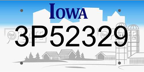 3P52329 Iowa License Plate