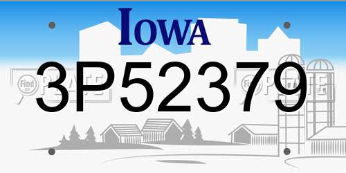 3P52379 Iowa License Plate