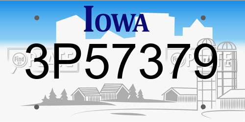 3P57379 Iowa License Plate
