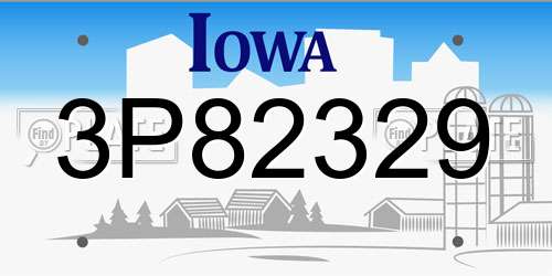 3P82329 Iowa License Plate